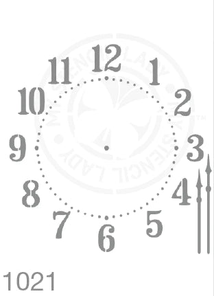 Clock face and hands - Stencil 1021