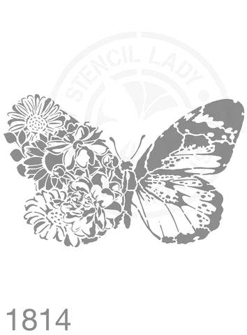 Butterfly florals - Stencil 1814