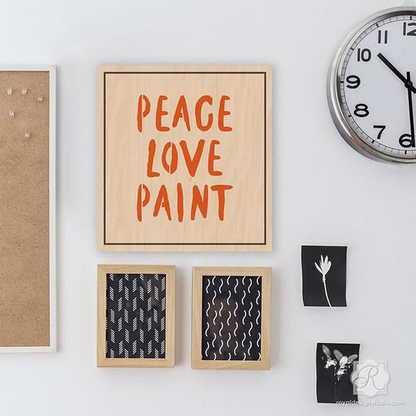 Peace, Love, Paint Lettering Stencil - STENCIL30