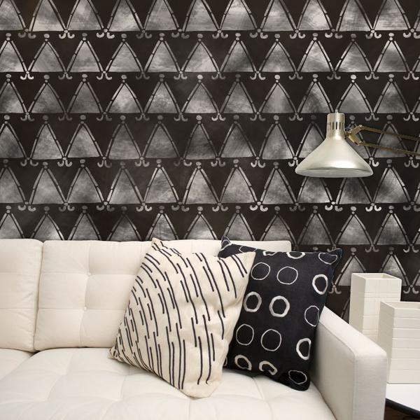 Tribal Triangles African Wall Stencil